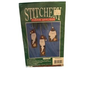 Vintage 1995 Bernat Stitchery Fabric Applique Kit 95-6007-00 Santa‎ Ornaments